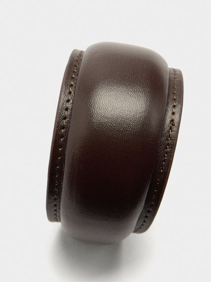 Rigid Bracelet With Leather-Effect