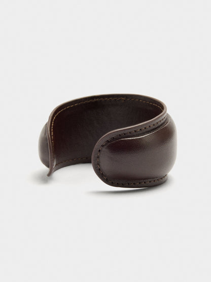 Rigid Bracelet With Leather-Effect