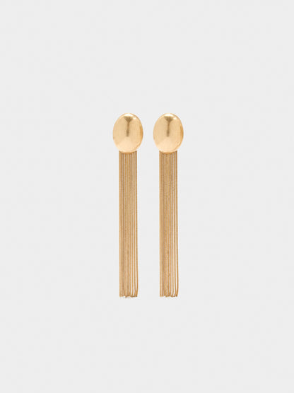 Long Earrings With Metallic Fringes