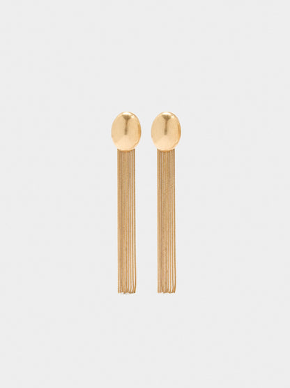 Long Earrings With Metallic Fringes