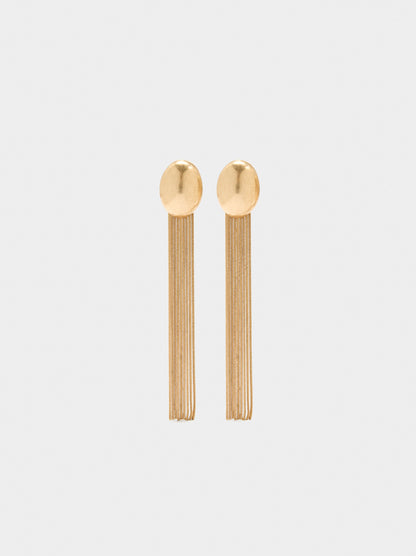 Long Earrings With Metallic Fringes