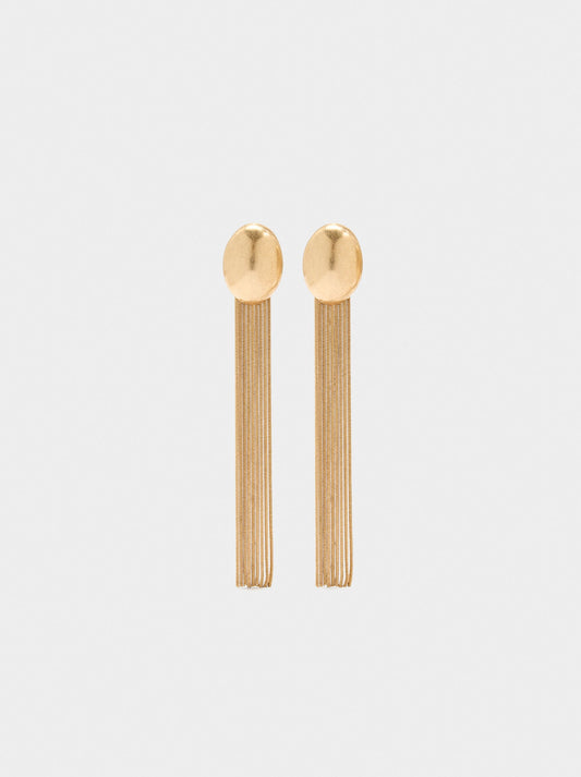 Long Earrings With Metallic Fringes