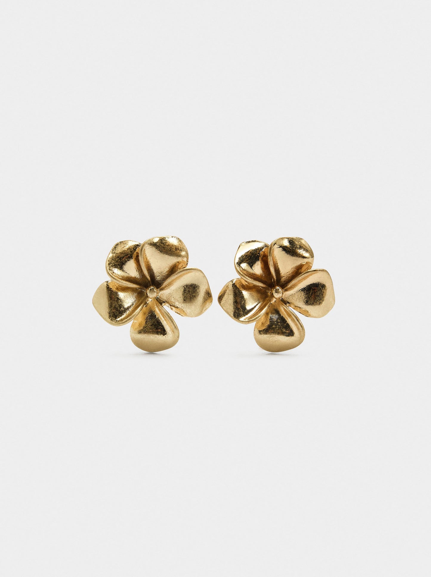 Flower Earrings With Embossed Detail