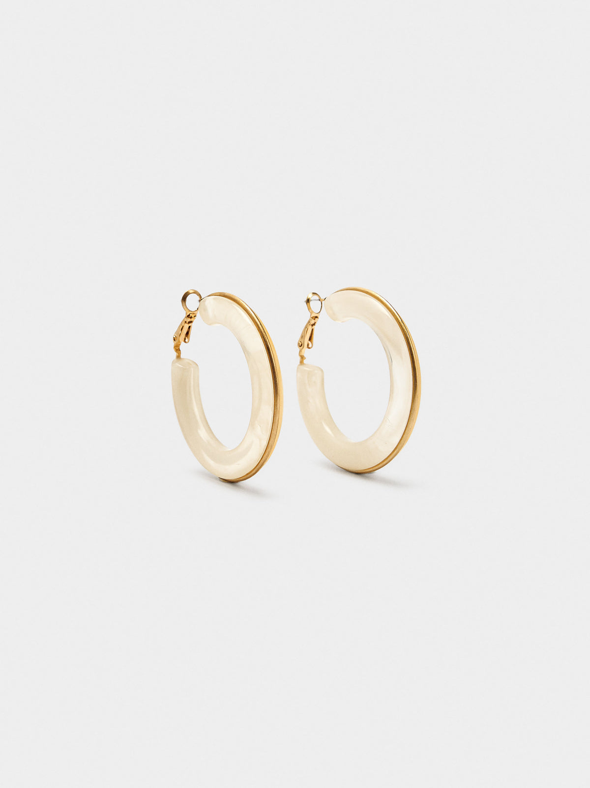Hoop Earrings With Resin Stone Effect