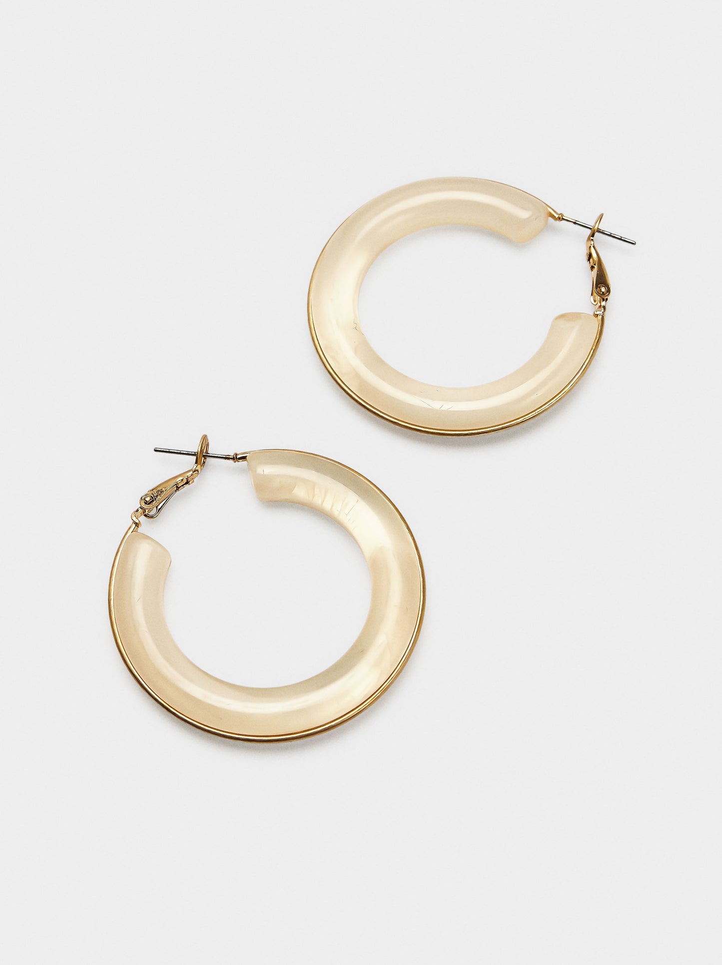 Hoop Earrings With Resin Stone Effect