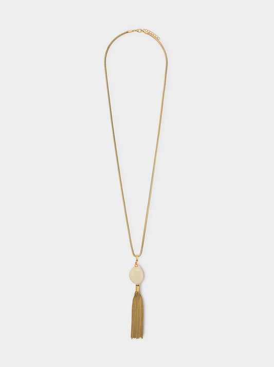 Long Necklace With Pendant Of Fringes