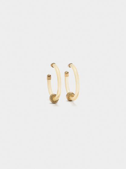 Hoop Earrings With Resin