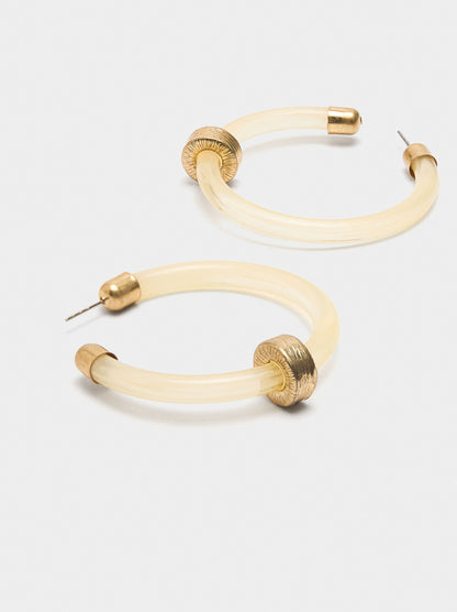 Hoop Earrings With Resin