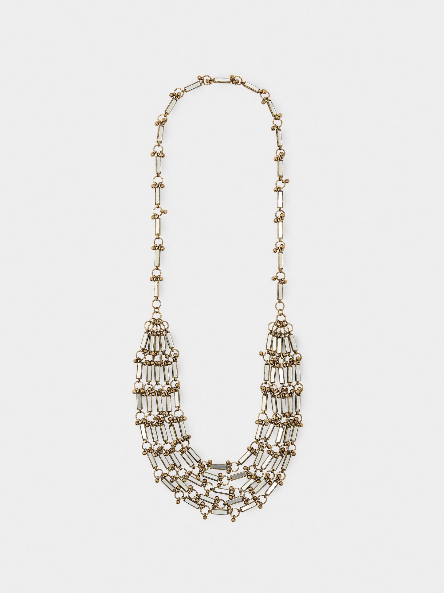 Long Necklace With Mirror Bars
