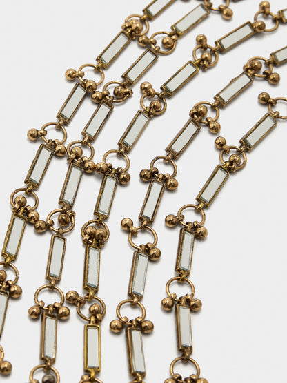Long Necklace With Mirror Bars
