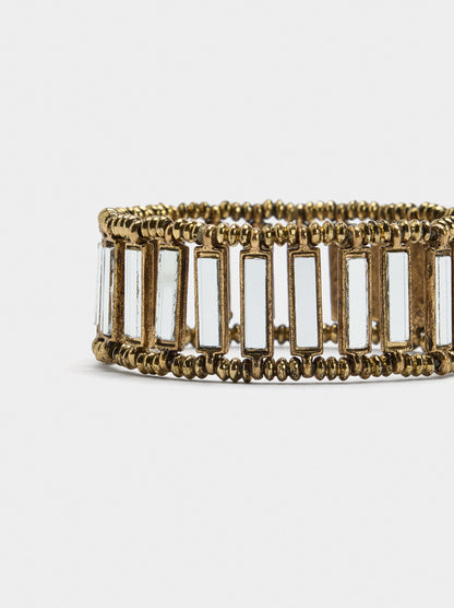Elastic Bracelet With Mirror Bars