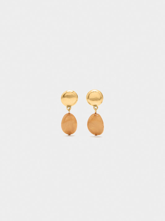 Oval Earrings With Stone Effect
