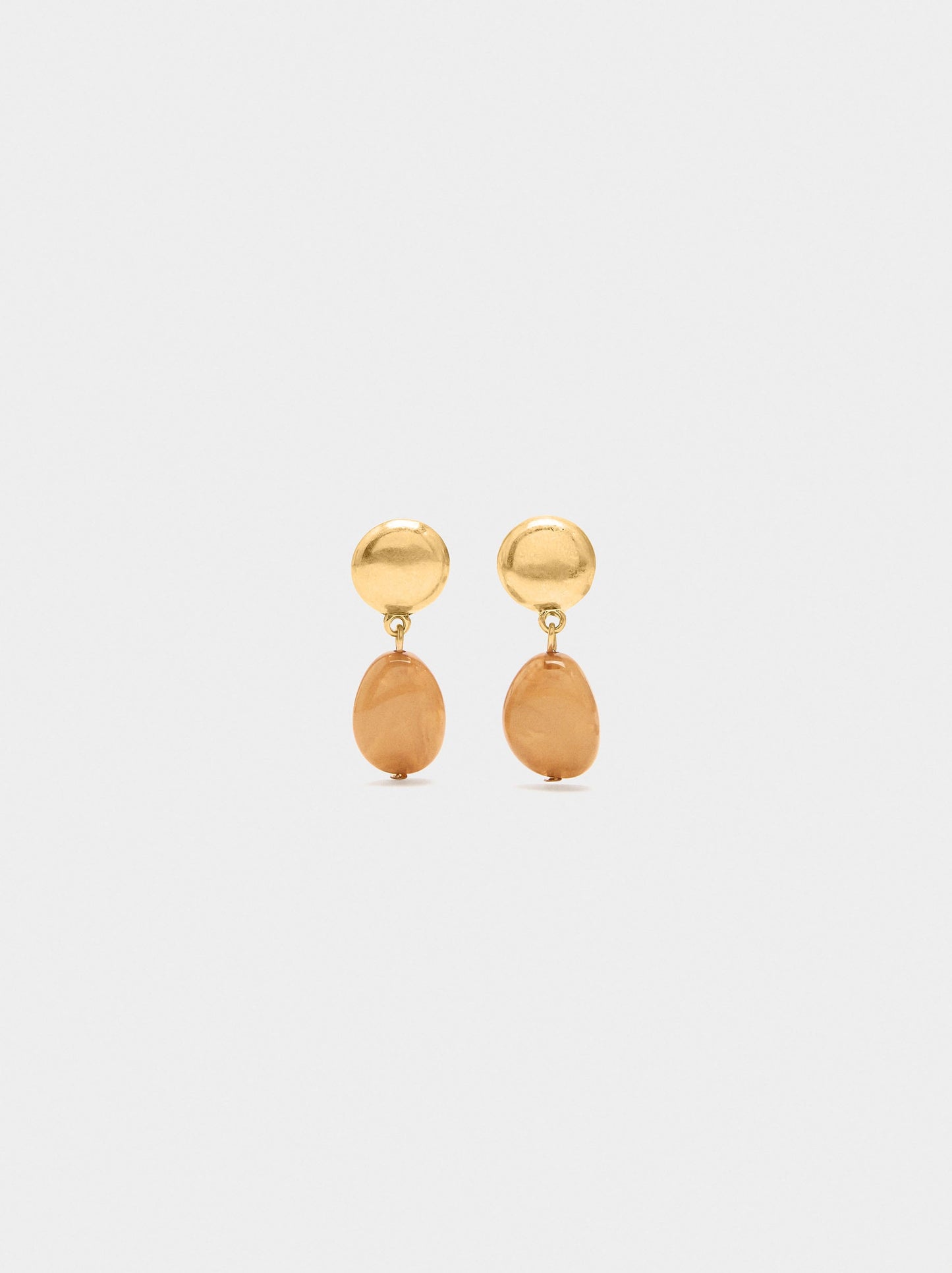 Oval Earrings With Stone Effect