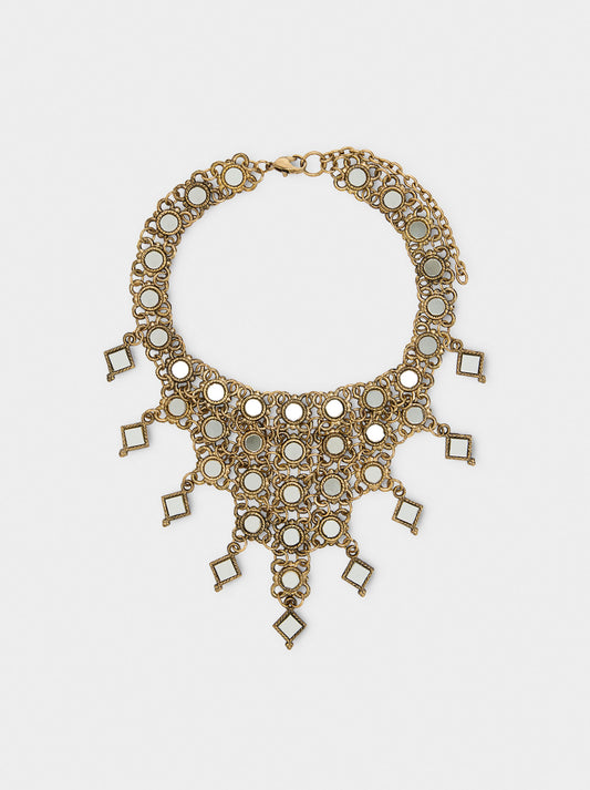 Short Mirror Diamond-Shaped Necklace