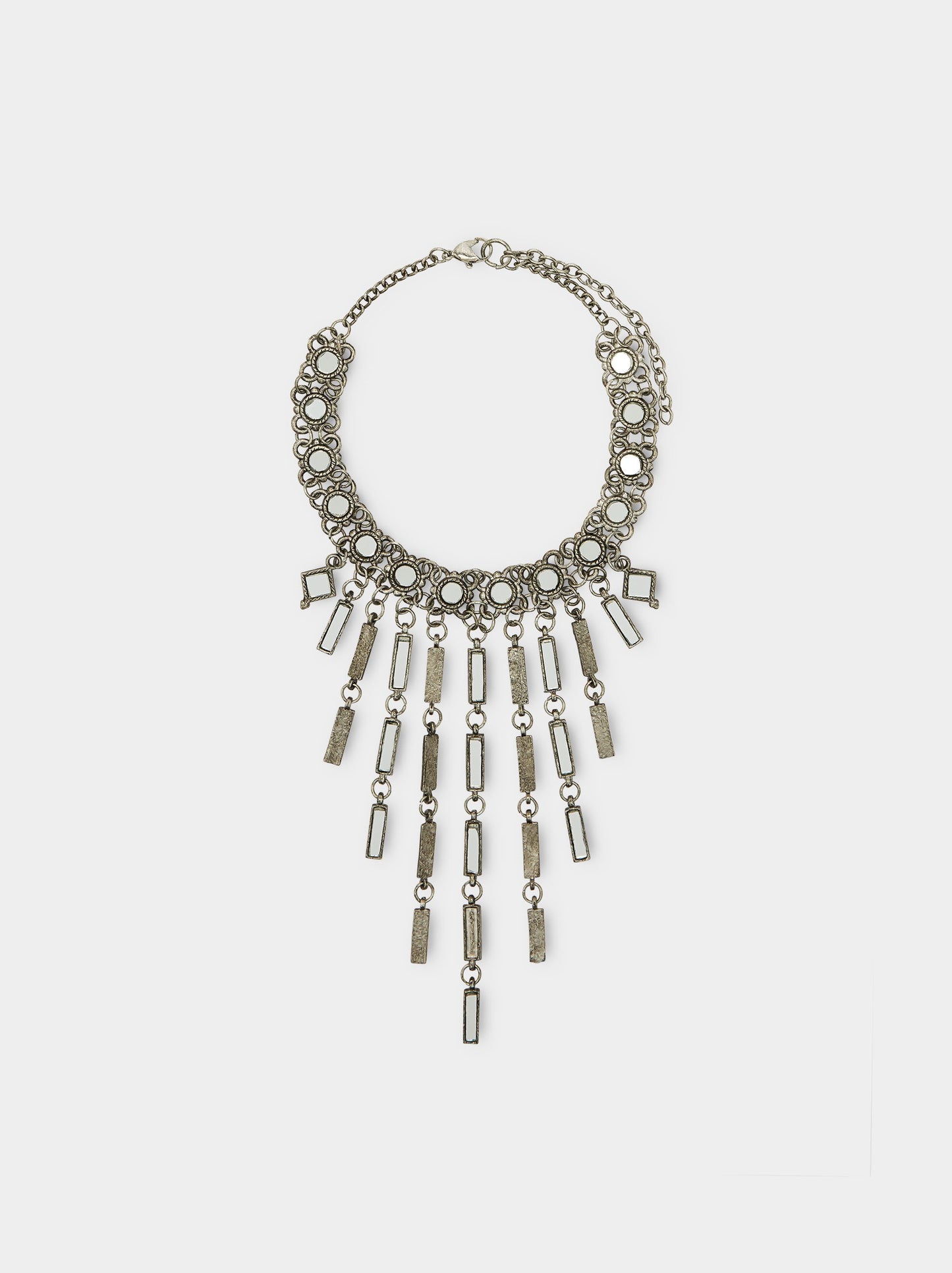 Short Necklace With Mirror Bars Pendants