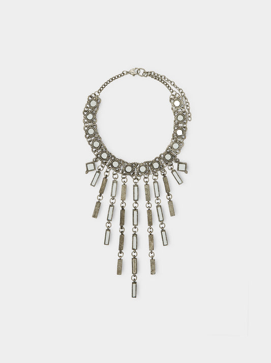 Short Necklace With Mirror Bars Pendants