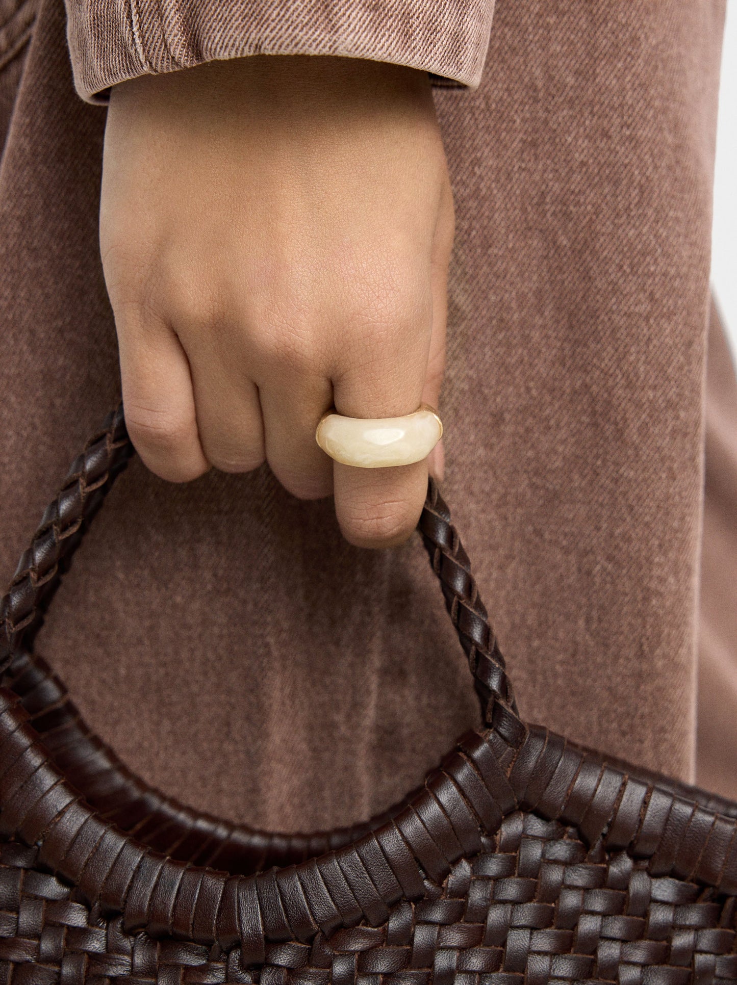 Ring With Stone Effect Detail