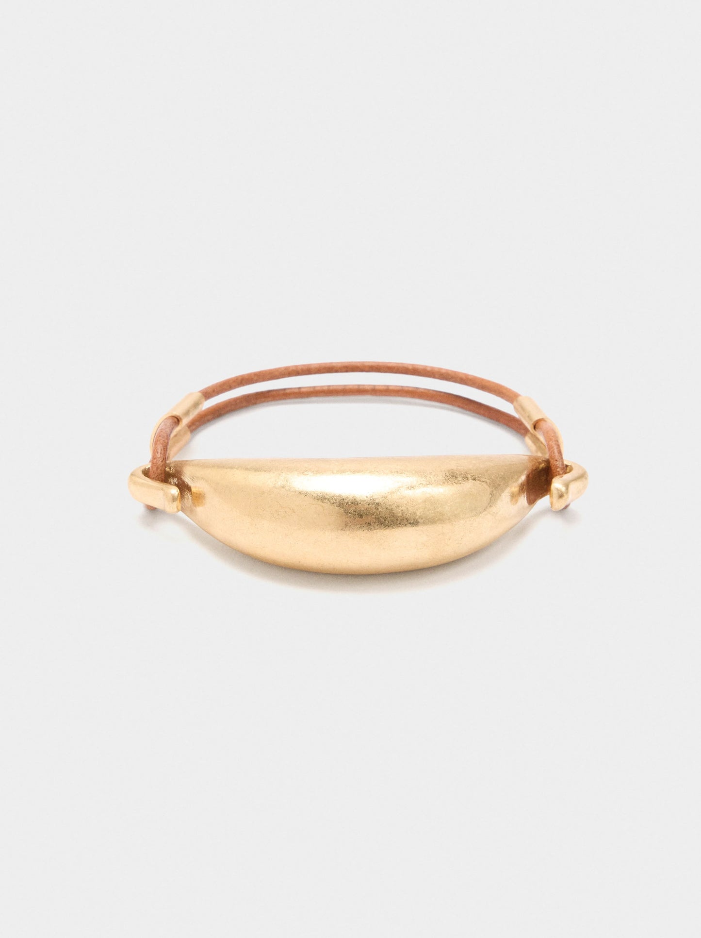 Leather Cord Bracelet With Metal Detail