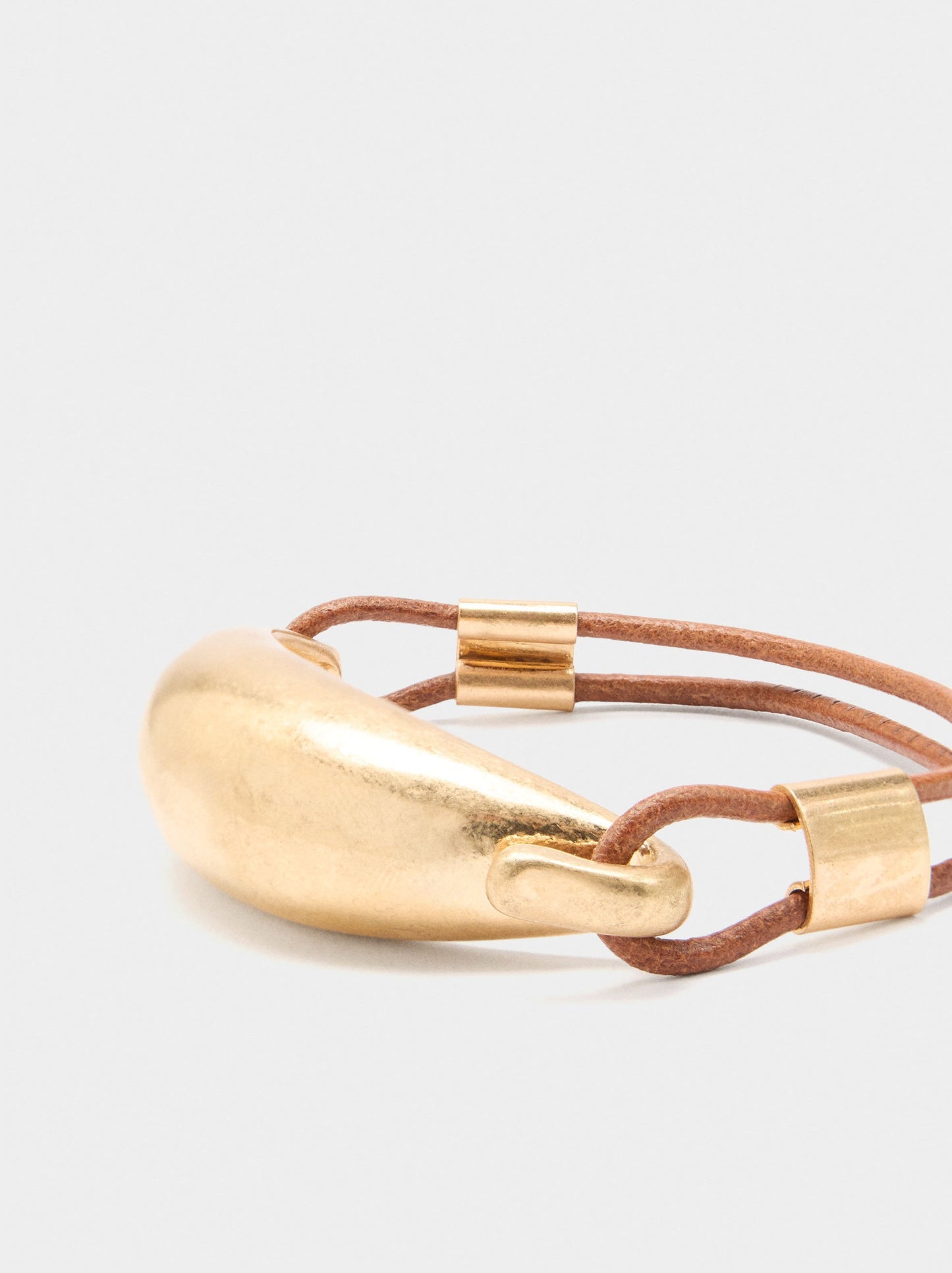 Leather Cord Bracelet With Metal Detail
