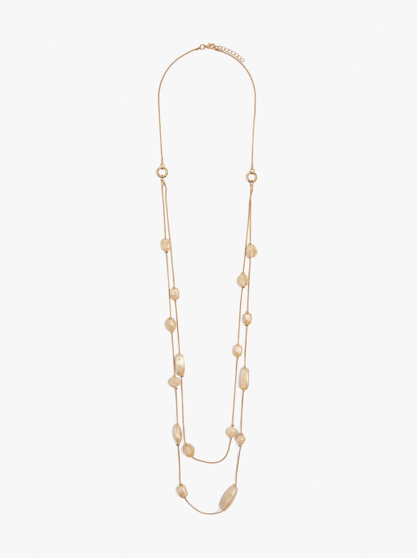 Long Necklace With Stone Effect Details