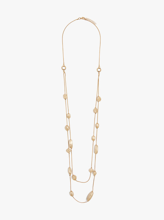 Long Necklace With Stone Effect Details