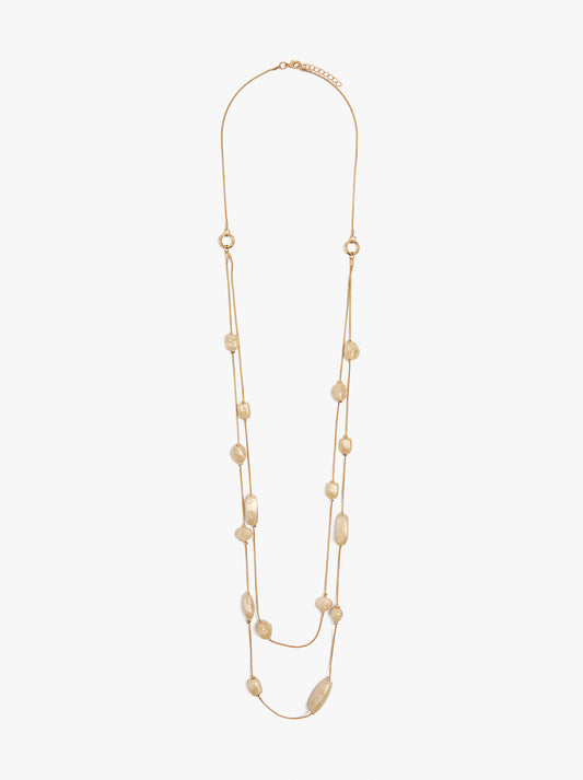 Long Necklace With Stone Effect Details