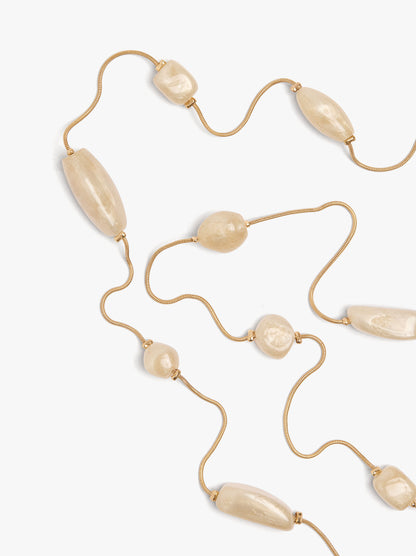 Long Necklace With Stone Effect Details