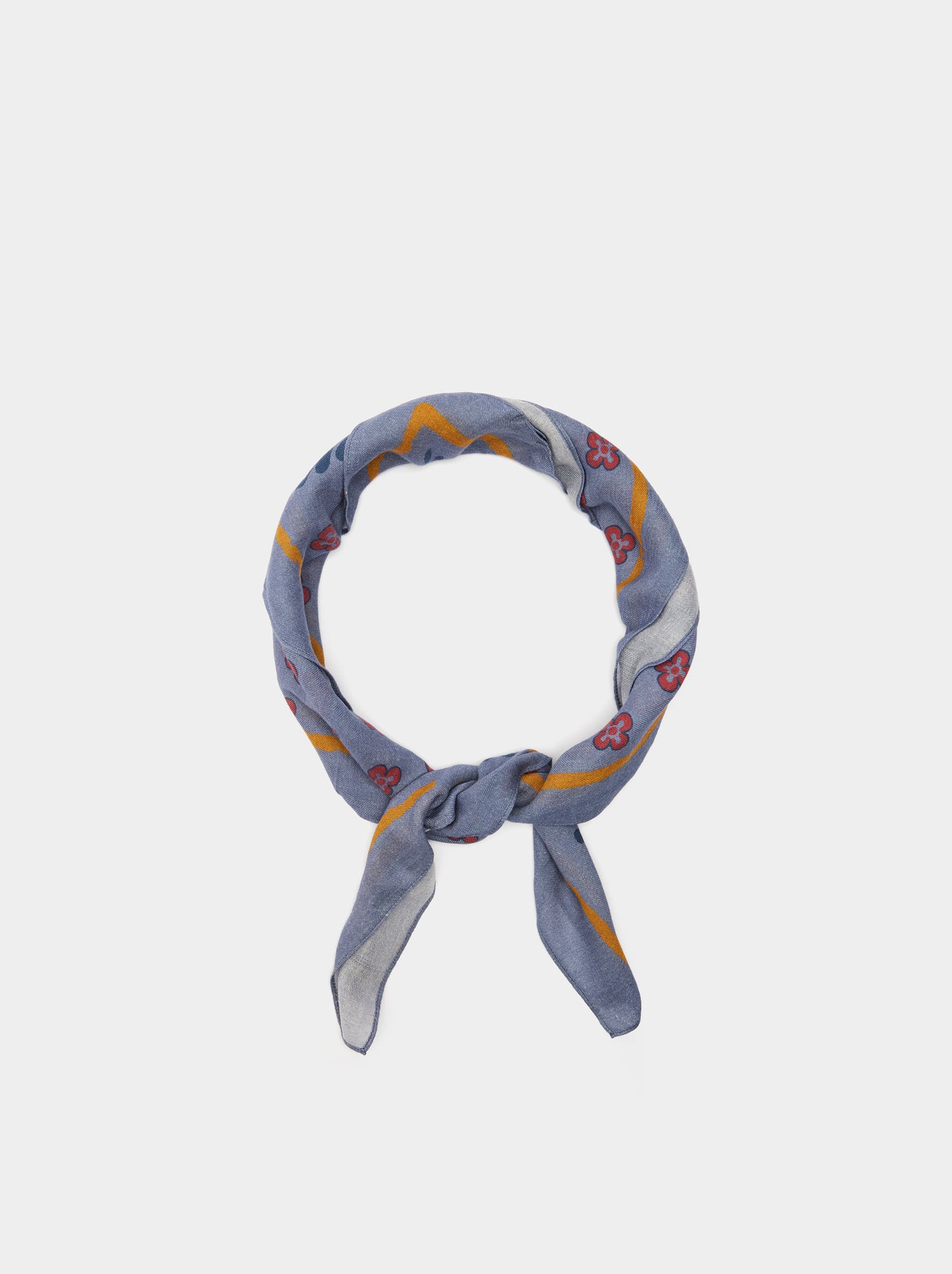 Square Printed Scarf With Wool Blend