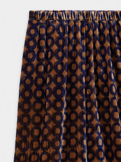 Velvet Trousers With Printed Circles