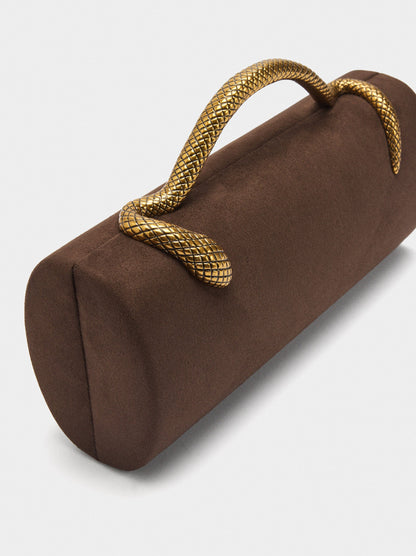 Cylindrical Party Bag With Leather-Effect