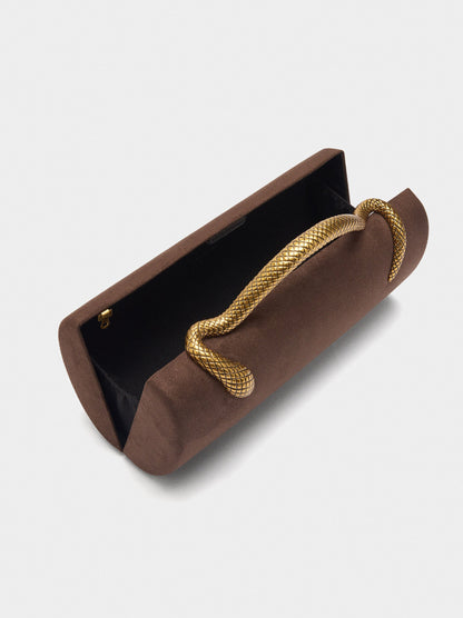 Cylindrical Party Bag With Leather-Effect
