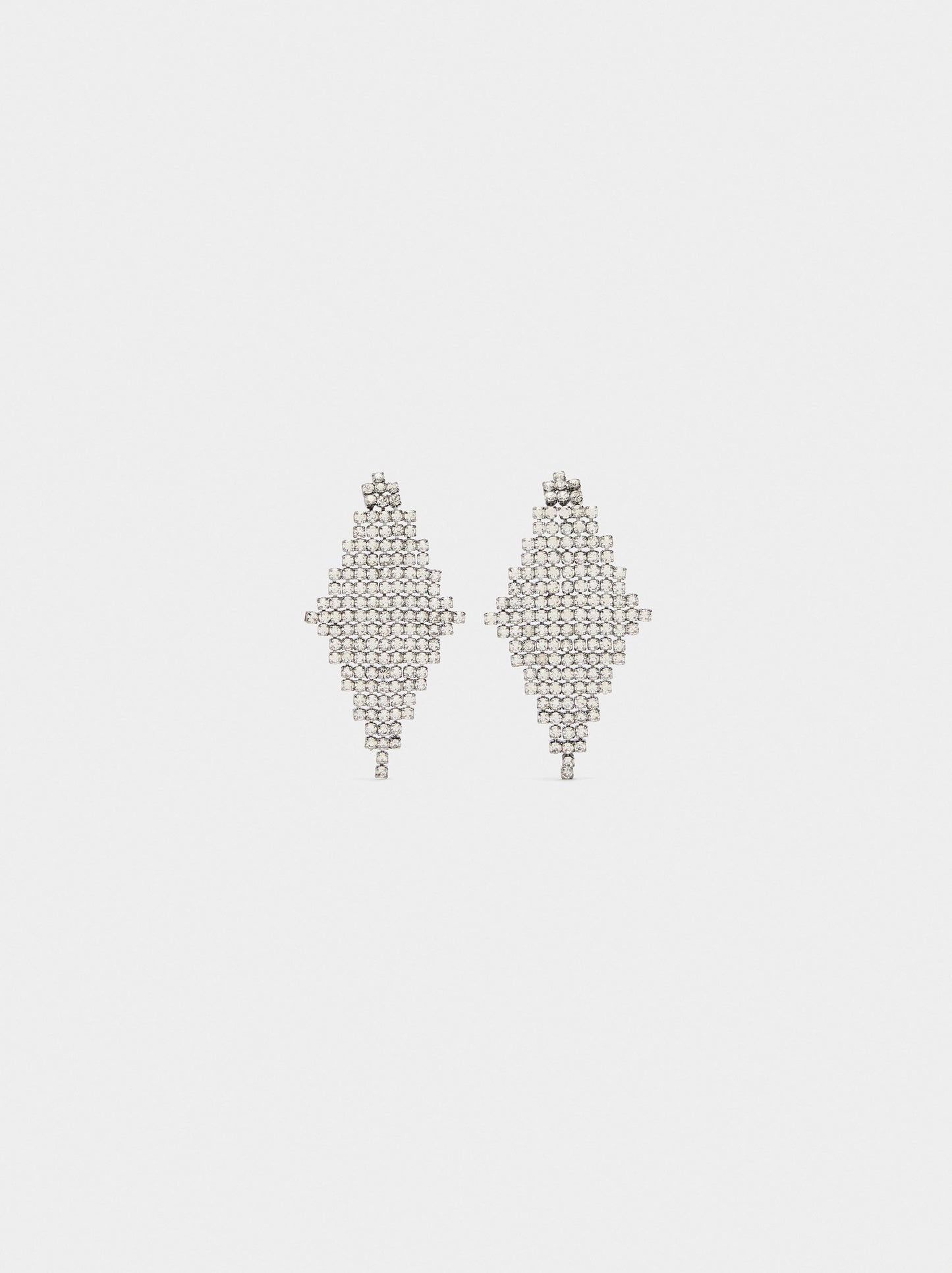 Diamond-Shaped Earrings With Crystals