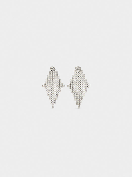 Diamond-Shaped Earrings With Crystals