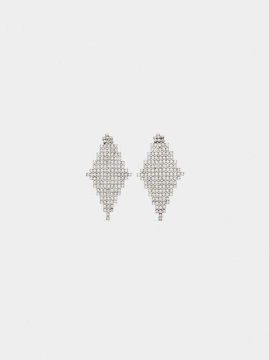 Diamond-Shaped Earrings With Crystals