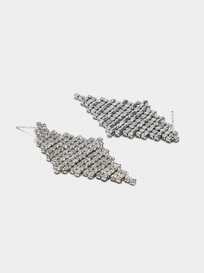 Diamond-Shaped Earrings With Crystals