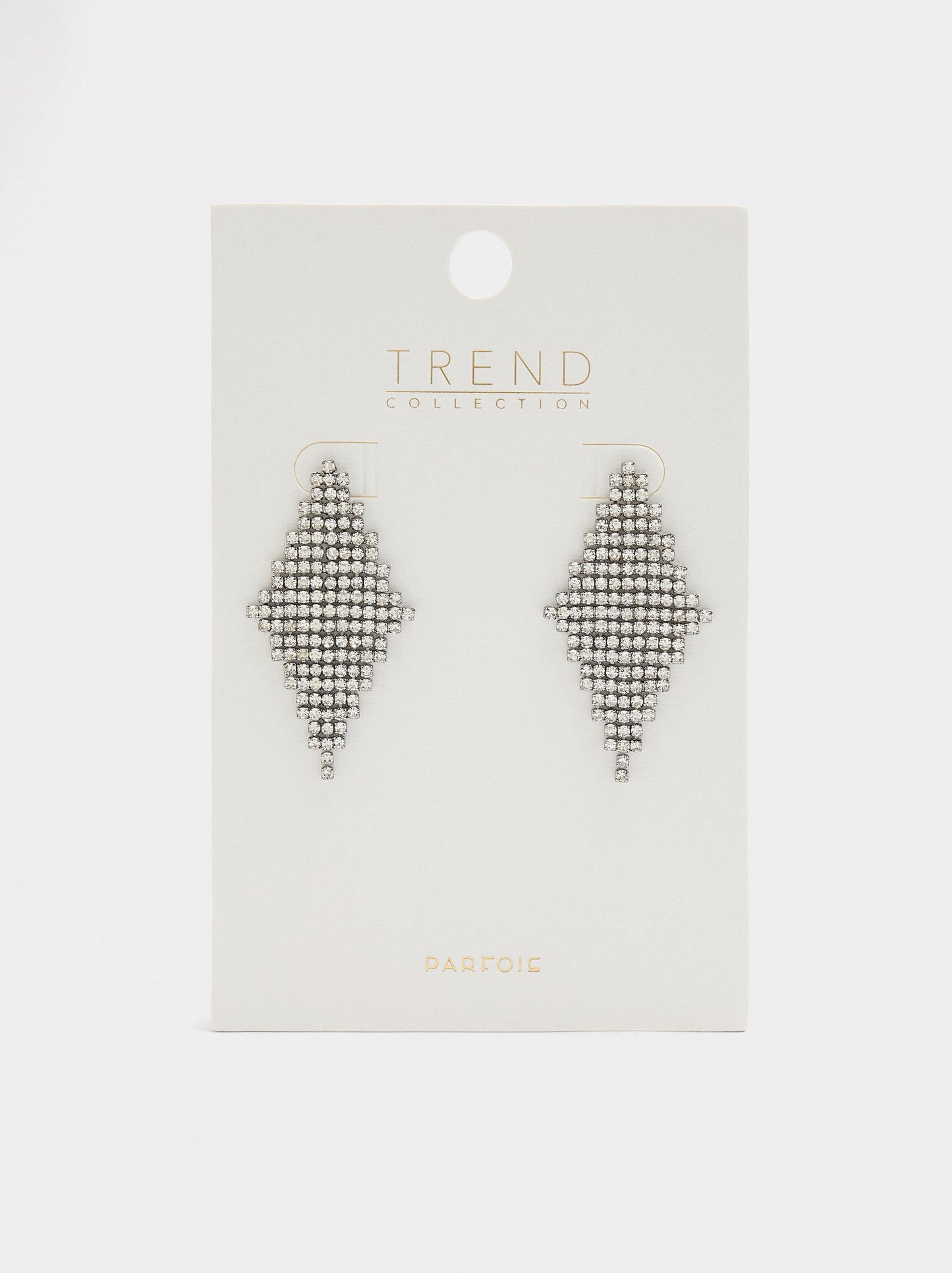 Diamond-Shaped Earrings With Crystals