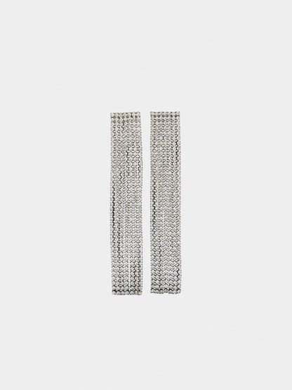 Long Chain Earrings With Crystals