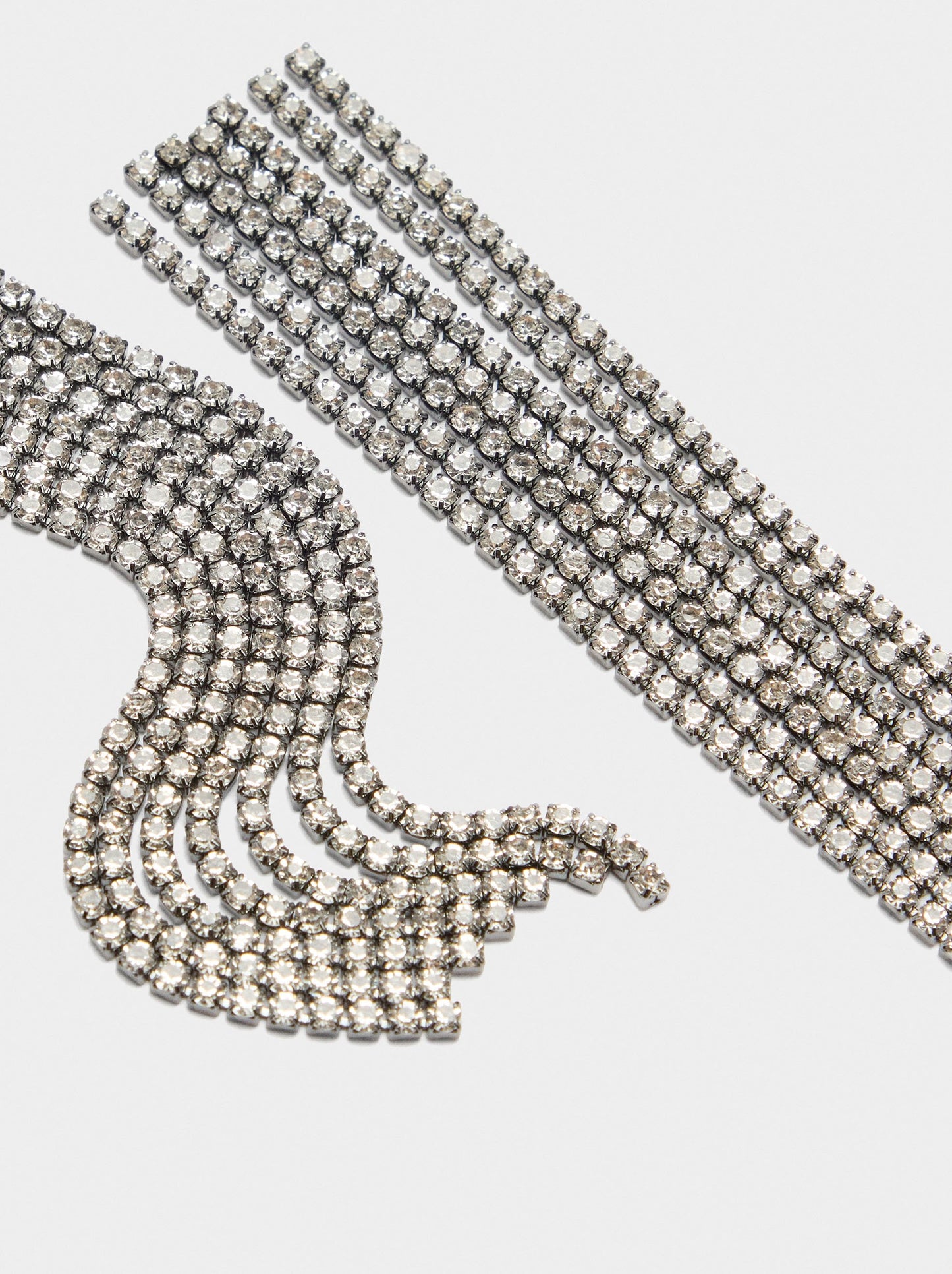 Long Chain Earrings With Crystals