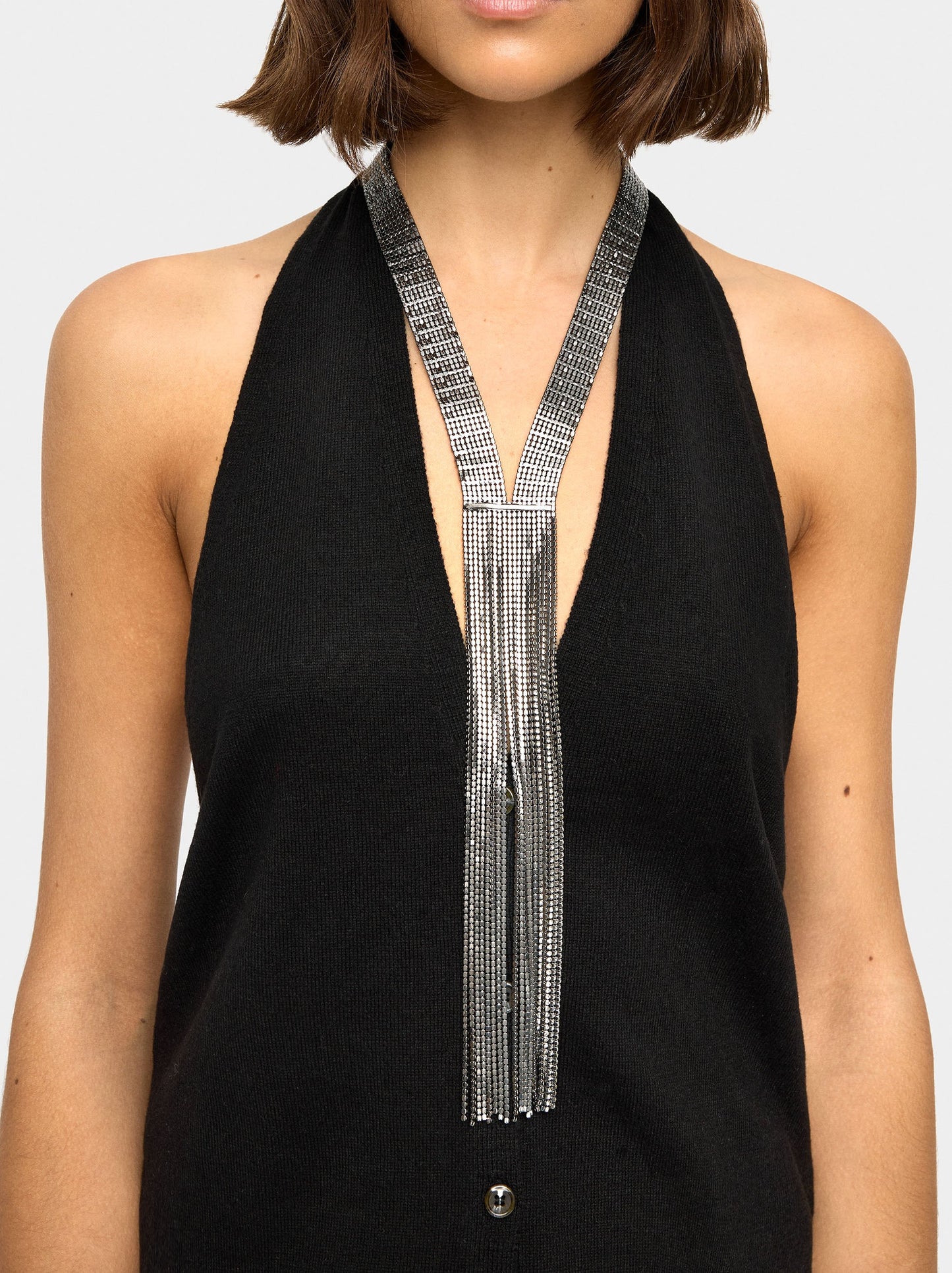 Tie Necklace With Crystals