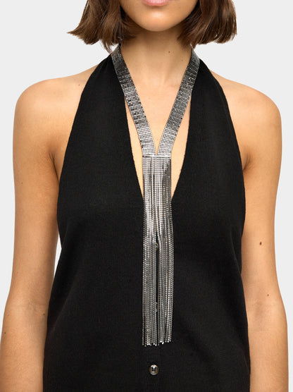 Tie Necklace With Crystals