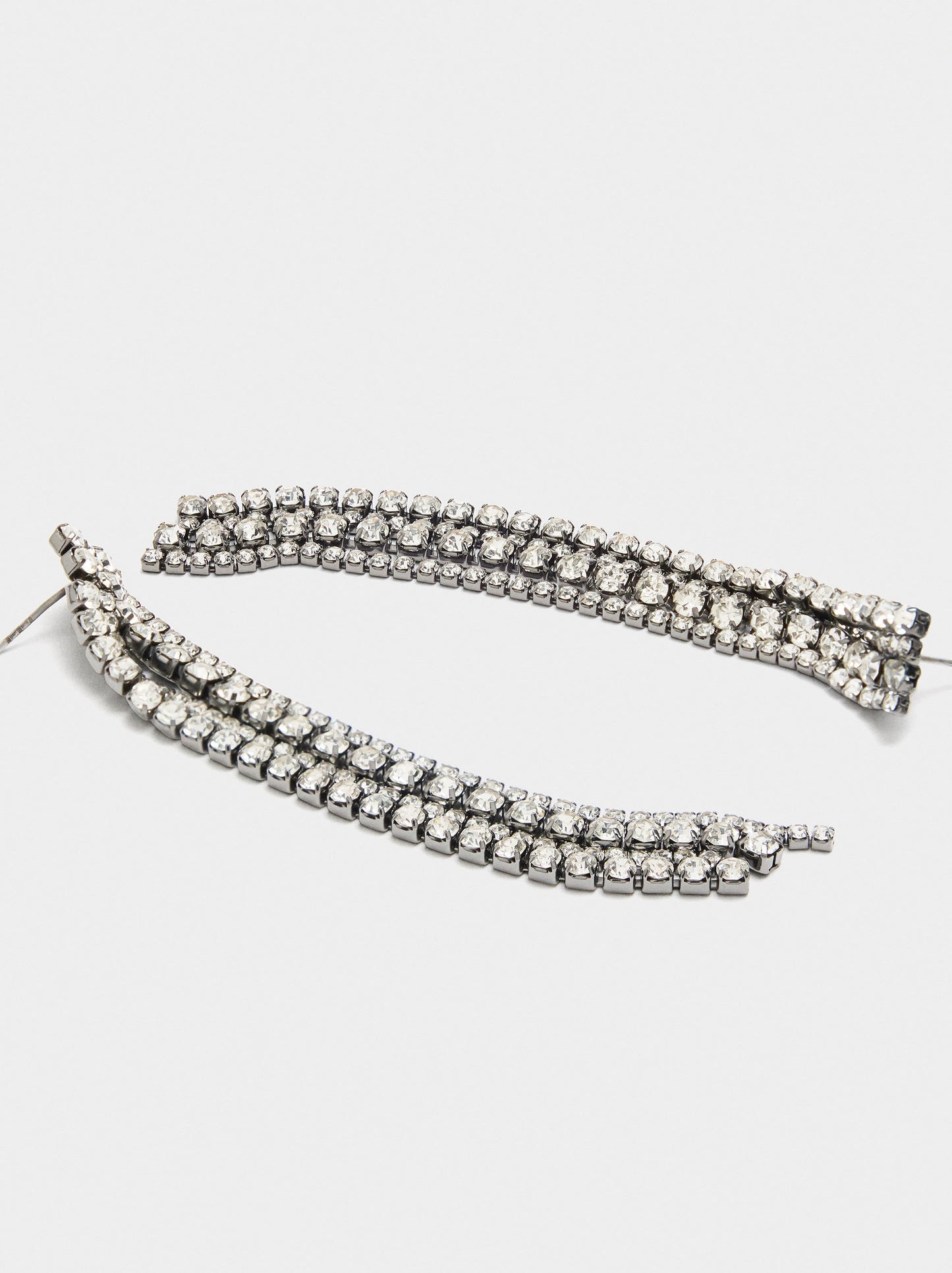 Long Chain Earrings With Crystals