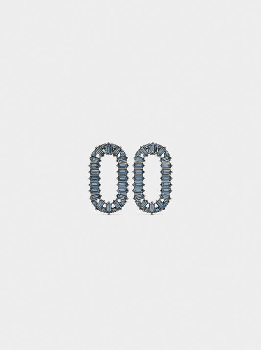 Oval Earrings With Crystals