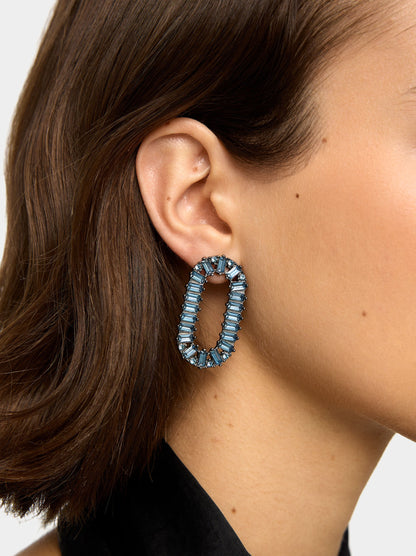 Oval Earrings With Crystals