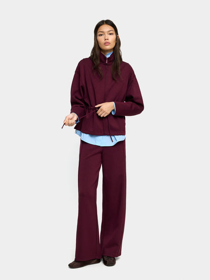 Sweatshirt With Zipper Closure And High Collar