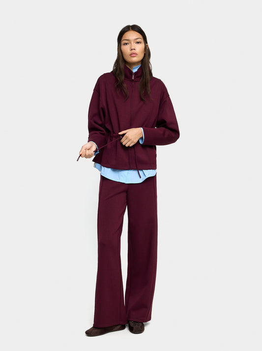 Sweatshirt With Zipper Closure And High Collar