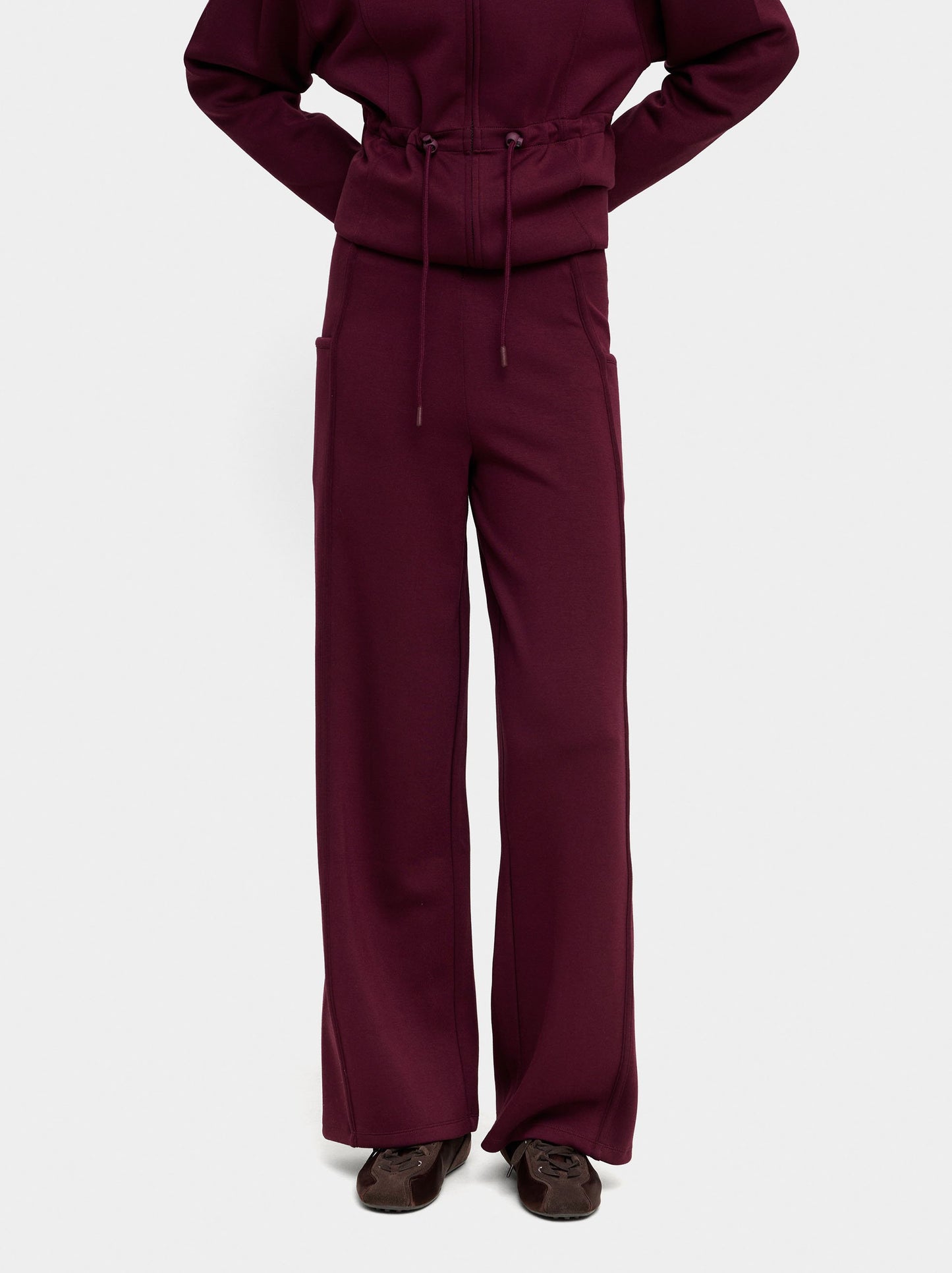 Straight Pants With Elastic Waist