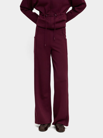 Straight Pants With Elastic Waist