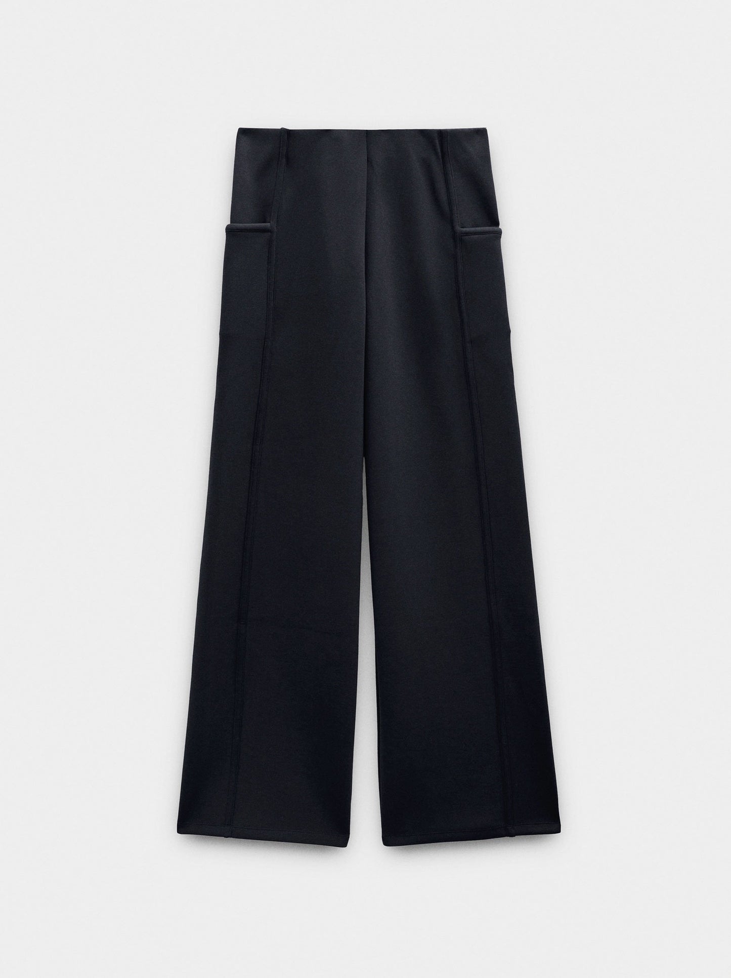 Straight Pants With Elastic Waist