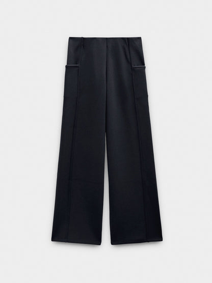 Straight Pants With Elastic Waist