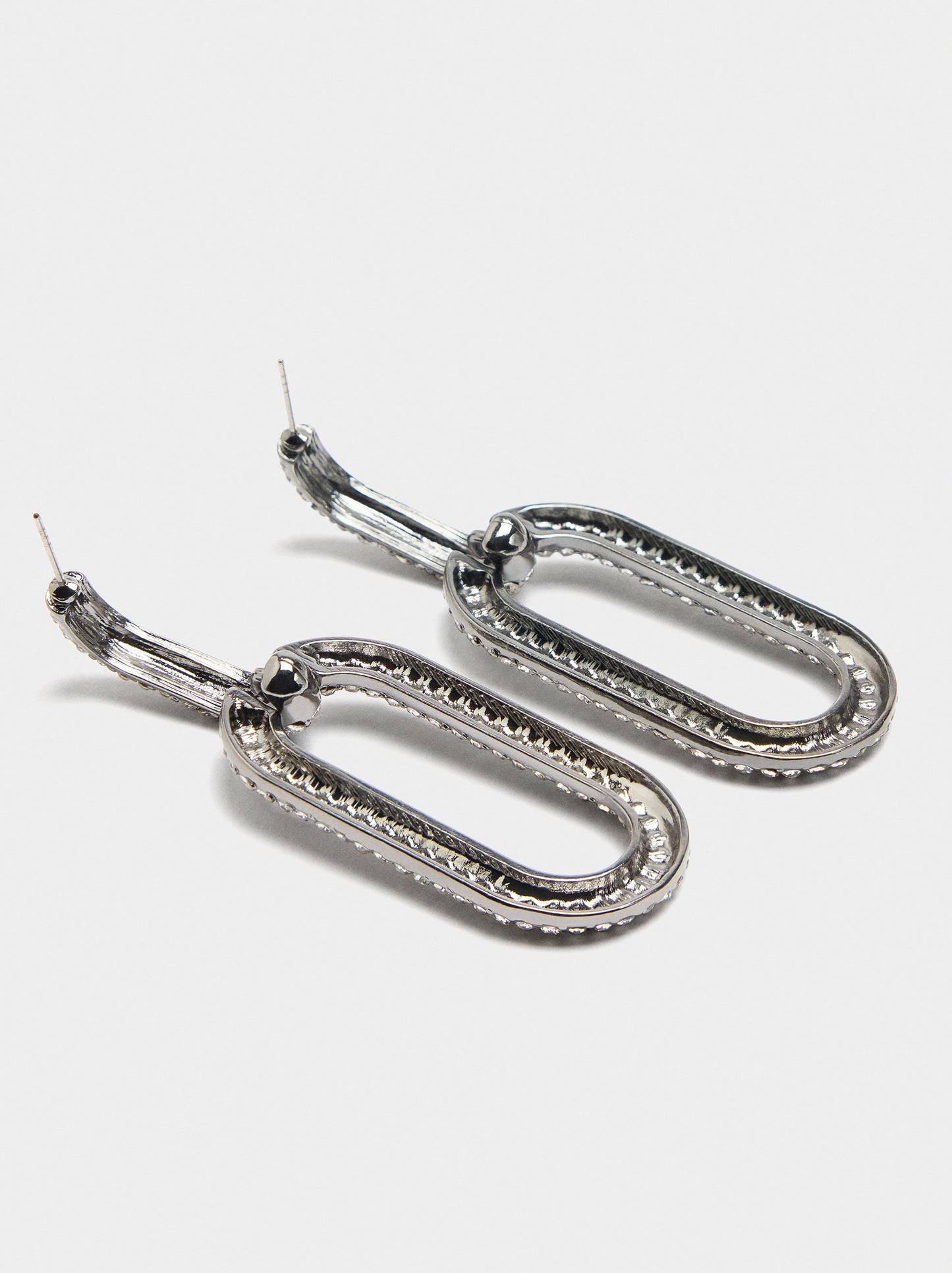 Long Hoop Earrings With Crystals